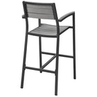Modway Maine Outdoor Patio Bar Stool - Brown Gray-Powder Coated Aluminum Frame