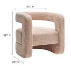 Modway Jaylin Upholstered Chenille Accent Chair - Blush-Soft Aesthetic with Rounded Contours