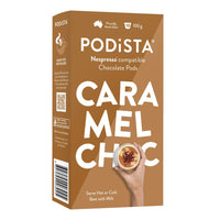 PODiSTA Chocolate Caramel Pod Nespresso Original Line Capsules - 60 Pack-Caramel infused Hot Chocolate, rich and creamy. For an even creamier texture, brew one shot and add steamed or frothed milk.