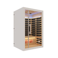 iComfort 2-Person Infrared Sauna - 47" W x 41" D - White-Seven high performance infrared carbon film heating panels