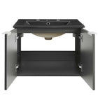 Modway Maybelle 24" Wall-Mount Bathroom Vanity - Grey/Black-8