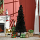 HOMCOM 5' Pencil Artificial Christmas Tree with Realistic Branches - Black-Realistic branches give a full and lush look to the tree 