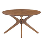 Modway Crossroads Round Wood Coffee Table - Walnut-Assembly Required