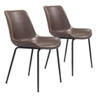 Zuo Byron Dining Chair - Brown - Set of 2-Assembly required