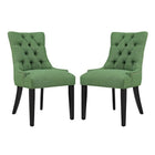 Modway Regent Fabric Dining Side Chair - Green - 2 Pack-Solid Wood Frame