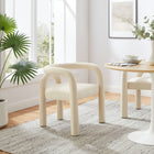 Modway Astrid Performance Velvet Dining Chair - Porcelain-Arch-Shaped Backrest