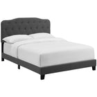 Modway Amelia Upholstered Fabric King Bed - Grey-Padded Button-Tufted Headboard