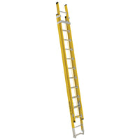 Featherlite 6200 Series 24' Industrial Heavy-Duty Fiberglass Extension Ladder - Round Rung-Max. Open Height: 21'
