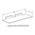 Azar Displays Acrylic Shoe Shelf for Slatwall - 10" W x 4" D - Clear - 10 Pack-10"W x 4"D