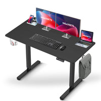 IMHome Height Adjustable Electric Standing Desk with 3 Memory Settings - 47" x 24" - Black Top/Black Frame-Elevate your workspace with the IMHome Electric Standing Desk, a versatile and feature-rich solution for home offices and professional setups. This sit-stand desk offers smooth electric height adjustments from 28" to 47" (72cm to 118cm), allowing you to seamlessly switch between sitting and standing. With a built-in 3 memory settings, you can save your favorite height settings for ultimate convenience.