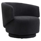Modway Celestia Boucle Fabric Swivel Chair - Black-Swivel Accent Chair