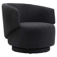 Modway Celestia Boucle Fabric Swivel Chair - Black-Swivel Accent Chair