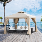 Outsunny 10 ft W x 10 ft L Outdoor Patio Garden Gazebo Canopy Shelter - Cream White-Ideal for backyard, garden or other outdoor space, perfect for outdoor activities