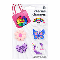 Merangue Small Charms - Rainbow with Floral - 6 Pack-Cute and playful Rainbow with Floral-themed designs