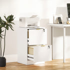 HOMCOM 2-Drawer Fluted Vertical Letter/A4 Filing Cabinet with Lock - White-Each drawer can be locked separately for security, including two keys per lock
