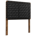 Modway Sparta Weave Vegan Leather Twin Headboard - Walnut Black-Twin Size Headboard Only