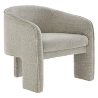 Modway Greer Boucle Fabric Upholstered Accent Armchair - Parchment-Brushed Boucle Fabric Upholstery