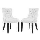 Modway Regent Vinyl Dining Side Chair - White - 2 Pack-Solid Wood Frame