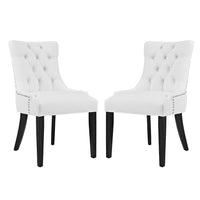 Modway Regent Vinyl Dining Side Chair - White - 2 Pack-Solid Wood Frame