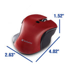 Verbatim USB-C Wireless Mouse - Blue LED - Red-1-year limited warranty