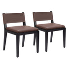 Zuo Roxas Dining Chair - Brown - Set of 2-Assembly not required