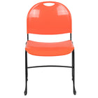 Flash Furniture HERCULES Orange Ultra-Compact Stack Chair with Black Powder Coated Frame-Set of 5 Multipurpose Stack Chairs