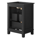 Modway Dixie 24" Solid Wood Bathroom Vanity Cabinet - Black-Ceramic Sink Basin