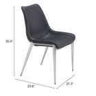 Zuo Magnus Dining Chair - Black/Silver - Set of 2-6