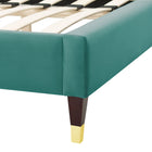 Modway Aurora Performance Velvet Full Bed - Teal-Assembly Required