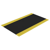 Edgewood Airsoft Safety Pebbled Light Duty Anti-Fatigue Mat - 3' W x 10' L x 3/8" D - Black/Yellow-Light Duty