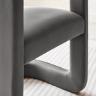 Modway Winslow Barrel Performance Velvet Dining Chair - Storm Grey-Fully Assembled