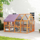PawHut 74" H Outdoor Catio Cat Enclosure with Weatherproof Canopy and Bridges - Orange-Spacious 56 ft² (5.2 m²) area comfortably fits 3-6 cats, each up to 18 lbs. (8 kg) 