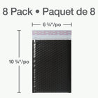 Quality Park Poly Bubble Mailers With Redi-Strip Peel Off Closure - 9" L x 6" W - Black - 8 Pack-The useable size of the bubble mailer is 9" L x 6" W and the overall dimensions are 10.75" L x 6.45" W