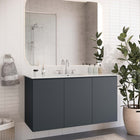 Modway Bryn 48" Wall-Mount Bathroom Vanity - Grey/White-Melamine and Particleboard Construction