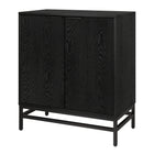 Hudson&Canal Montello 28"W Accent Cabinet - Black Grain-Top weight capacity is 45 lbs, middle shelf can support 25 lbs, while lower shelf hold 35 lbs