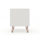 Manhattan Comfort Rockefeller 20.08" Mid-Century Modern 1-Drawer Nightstand - Off White-17.62" L x 20.08" W x 21.65" H
