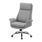 Monarch Specialties 7251 Ergonomic Leather-Look Office Chair - Grey-This upholstered office chair features a supportive high back design with foam cushioning and a smooth grey leather look finish for a comfortable seating experience during long hours of work at your computer desk