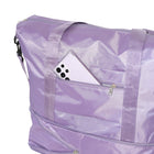 Nicci Travel Weekender Duffel Expandable Bag - Light Purple-Interior zipper pocket and inside slit pockets 