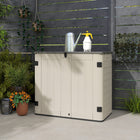 Outsunny 185 Gallon Outdoor Storage Cabinet Deck Box-Plastic panels ensure waterproof durability for long-term use