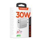 HyperGear 30W Dual Port USB-C PD and 18W USB-A Wall Charger Hub - White-MagSafe-compatible