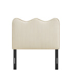 Modway Athena Striped Fabric Upholstered Twin Size Headboard - Oatmeal Stripe-Assembly Required