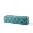 Modway Amour 60" Tufted Button Entryway Performance Velvet Bench - Sea Blue-Bench Weight Capacity: 500 lbs
