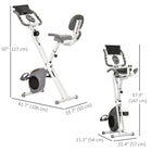 Soozier Folding Exercise Bike with 8-Level Magnetic Resistance - Grey-Multifunction LCD monitor screen: scan, duration, speed, distance, calories burned, heart rate 