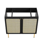 Modway Chaucer 36" Bathroom Vanity Cabinet - Black-Wood Grain Laminate