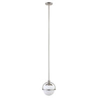 Hudson&Canal Cieonna 9.38" Wide Pendant with Glass Shade - Brushed Nickel/White Milk-Paired with a white globe glass shade