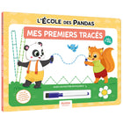 Pandas School - First Drawings - French-Comes with an erasable marker