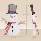 Outsunny Light Up Snowman Christmas Decoration with 56 LED Lights - White-Includes 4 ground stakes and 4 zip ties for stability 