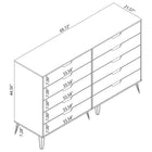 Manhattan Comfort Rockefeller Mid-Century Modern Bedroom Dresser 3-Piece Set - Off White/Nature-Fashionable Wire Splayed Legs Made of Metal for Extra Durability.