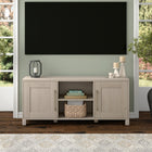 Hudson&Canal Chabot TV Stand for TV's up to 65" - Alder White-Constructed of sturdy MDF materials in a handcrafted Alder White finish