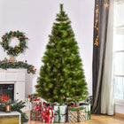 HOMCOM 7' Artificial Christmas Tree with Realistic Branch Tips - Green-Perfect for use in your home, office or shopping centers 
